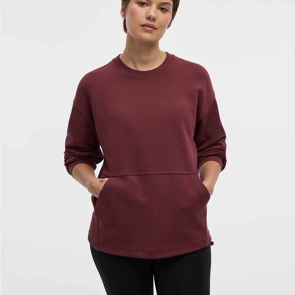 Hyba Long-sleeve crew-neck ottoman pullover